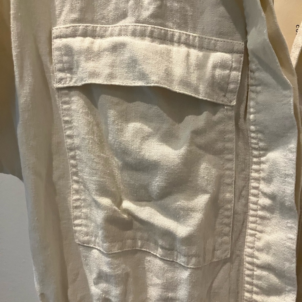 NWT Women's Universal Thread Short Sleeve Linen Boilersuit Jumpsuit- Cream 6 - Picture 5 of 10